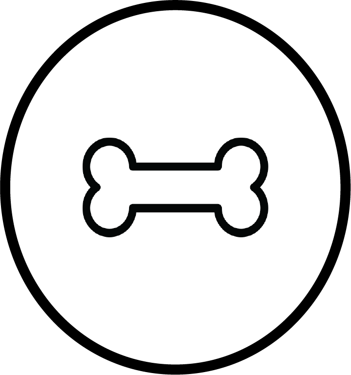 Icône d'os stylisé Nutrition animale Montréal Diète adaptée pour chiens